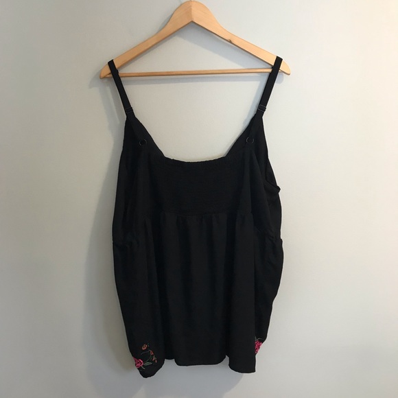 SOLD| Torrid Black Embroidered Neon Floral Tank - Picture 6 of 7